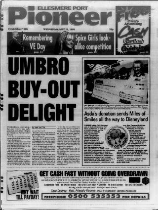 cover page of Ellesmere Port Pioneer published on May 13, 1998